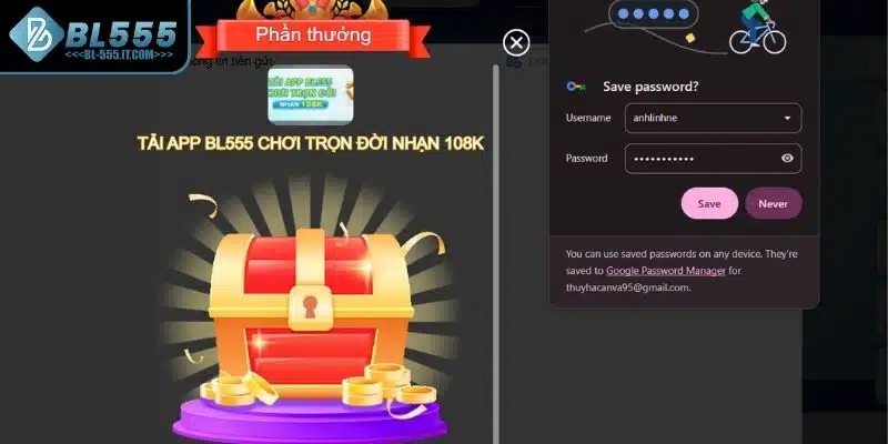 Lưu thông tin đăng nhập BL555 một cách an toàn